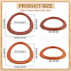   4Pcs 2 Colors Wood Bag Handles WOOD-PH0002-99-2