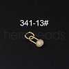 Brass Micro Pave Clear Cubic Zirconia Dangle Hoop Cartilage Earrings WG676EA-13-1