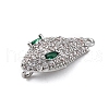 Brass Clear & Green Cubic Zirconia Connector Charms KK-P289-11P-2