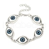 Retro Eye Alloy & Resin Link Bracelets for Women BJEW-G705-01AS-1