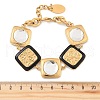 304 Stainless Steel Square Link Bracelets for Women BJEW-Z104-01G-5