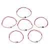 6Pcs Natural Gemstone Round Beads Braided Bracelets for Men Women BJEW-JB11753-2
