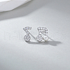 Elegant Musical Note 925 Sterling Silver Stud Earrings ES8600-2
