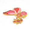 Rack Plating Alloy Enamel Big Pendants ENAM-N056-399G-G-2