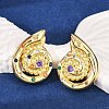 Brass Micro Pave Cubic Zirconia Stud Earrings KK-U058-62G-3