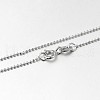 Anti-Tarnish Trendy Rhodium Plated 925 Sterling Silver Ball Chain Necklaces X-STER-M050-1.0B-09-2