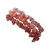 3Pcs Natural Rhodonite & Natural Red Jasper & Natural Strawberry Quartz Chip Beaded Stretch Bracelet Sets BJEW-JB10866-3
