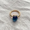 Square 304 Stainless Steel with Glass Finger Rings FS-WG8AAFA-33-1
