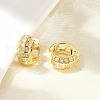 Brass Micro Pave Clear Cubic Zirconia Hoop Earrings EJEW-D311-102G-2