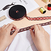 BENECREAT 10 Yards Ethnic Style Embroidery Flat Polyester Rubber Cord/Band OCOR-BC0005-31-3