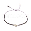 Glass Imitation Pearl & Seed Braided Bead Bracelets WO2637-12-1