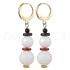 304 Stainless Steel & Gemstone Leverback Earrings EJEW-JE06161-3