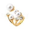 304 Stainless Steel & Cubic Zirconia & Plastic Cuff Rings for Women RJEW-M102-01G-2