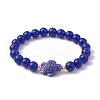 Dyed Natural Jade and Sea Turtle Porcelain Bead Stretch Bracelets for Women BJEW-JB09994-3