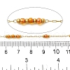 Handmade 304 Stainless Steel & Glass Beaded Chains CHS-L031-01G-02-2