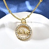 Brass Clear Cubic Zirconia Pendant Necklaces for Women NJEW-A039-02C-G-1