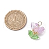 Brass Glass Flowers Pendants PALLOY-MZ00630-01-2