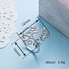 Leaf Brass Cuff Rings for Women FS-WG72BF2-01-4