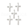 Brass Micro Pave Clear Cubic Zirconia Pendants KK-E068-VF235-4