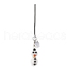Christmas Snowman Glass Seed Beads Mobile Straps HJEW-MZ00294-01-2
