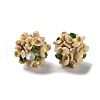 Luminous Polymer Clay Rhinestone Floral Ball Beads CLAY-U002-01-7