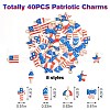 40Pcs 8 Style Independence Day Rack Plating Alloy Enamel Pendants FIND-SZ0003-05-2