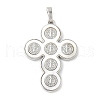 Brass Pave Natural White Shell Pendants KK-S522-01D-P-1