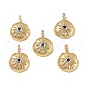 Brass Micro Pave Clear Cubic Zirconia Pendants KK-E068-VF327-4