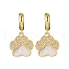 Brass Clear Cubic Zirconia Hoop Earrings EJEW-Q042-03B-G-4
