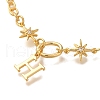 Letter H Brass Micro Pave Cubic Zirconia Card Paper Chain Bracelets for Women BJEW-L696-004G-2