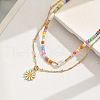 Bohemian Style Daisy Alloy Enamel Pendant Necklaces FS-WG10B31-01-2