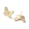 Butterfly Brass Rhinestone Stud Earring Findings for Women EJEW-V002-03G-2