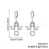 Geometric Angel Wing Brass Clear Cubic Zirconia Brooch Hoop Earrings DO3994-1-1