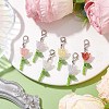 Lily Glass & Acrylic Pendant Decorations HJEW-JM01988-5