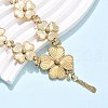 304 Stainless Steel Flower Pendant Bib Necklaces for Women NJEW-C083-01G-3