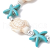 Synthetic Turquoise Beaded Stretch Bracelets for Men Women BJEW-JB11760-02-4