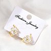 Flower Brass Hoop Earrings EJEW-S256-01C-G-2