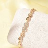 Brass Micro Pave Cubic Zirconia Link Chain Bracelets KK-R217-46G-3