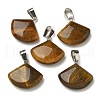 Natural Tiger Eye Pendants G-Z067-05P-08-2