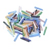 83Pcs 5G Opaque Frosted Glass Twisted Bugle Beads GLAA-V001-01-1