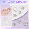 AHADERMAKER 24Pcs 4 Styles 1-Hole Alloy Rhinestone Shank Buttons BUTT-GA0001-18-3