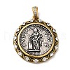 Brass with Cubic Zirconia Pendants KK-Z033-13AS-1