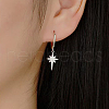 S925 Sterling Silver Star Hoop Earrings IY6510-2-1