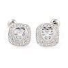 Rack Plating Brass Micro Pave Cubic Zirconia Stud Earrings EJEW-I304-08P-06-1