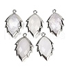 Natural Quartz Crystal Faceted Leaf Pendants G-I375-04P-10-1