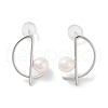 Natural Pearl Stud Earrings for Women EJEW-C083-02P-1