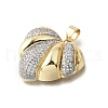 Brass Micro Pave Clear Cubic Zirconia Pendants KK-G529-03GP-2