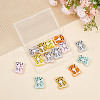 GOMAKERER 14Pcs 7 Colors Tiger Food Grade Eco-Friendly Silicone Focal Beads SIL-GO0001-03-4
