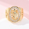 Brass Micro Pave Clear Cubic Zirconia Rings for Women RJEW-U047-30G-2
