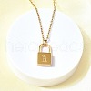 304 Stainless Steel Rolo Chain Pendant Necklaces NJEW-S444-01G-01-3